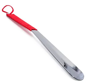 15" Stainless Steel Shoehorn with Paracord Handle Color Red