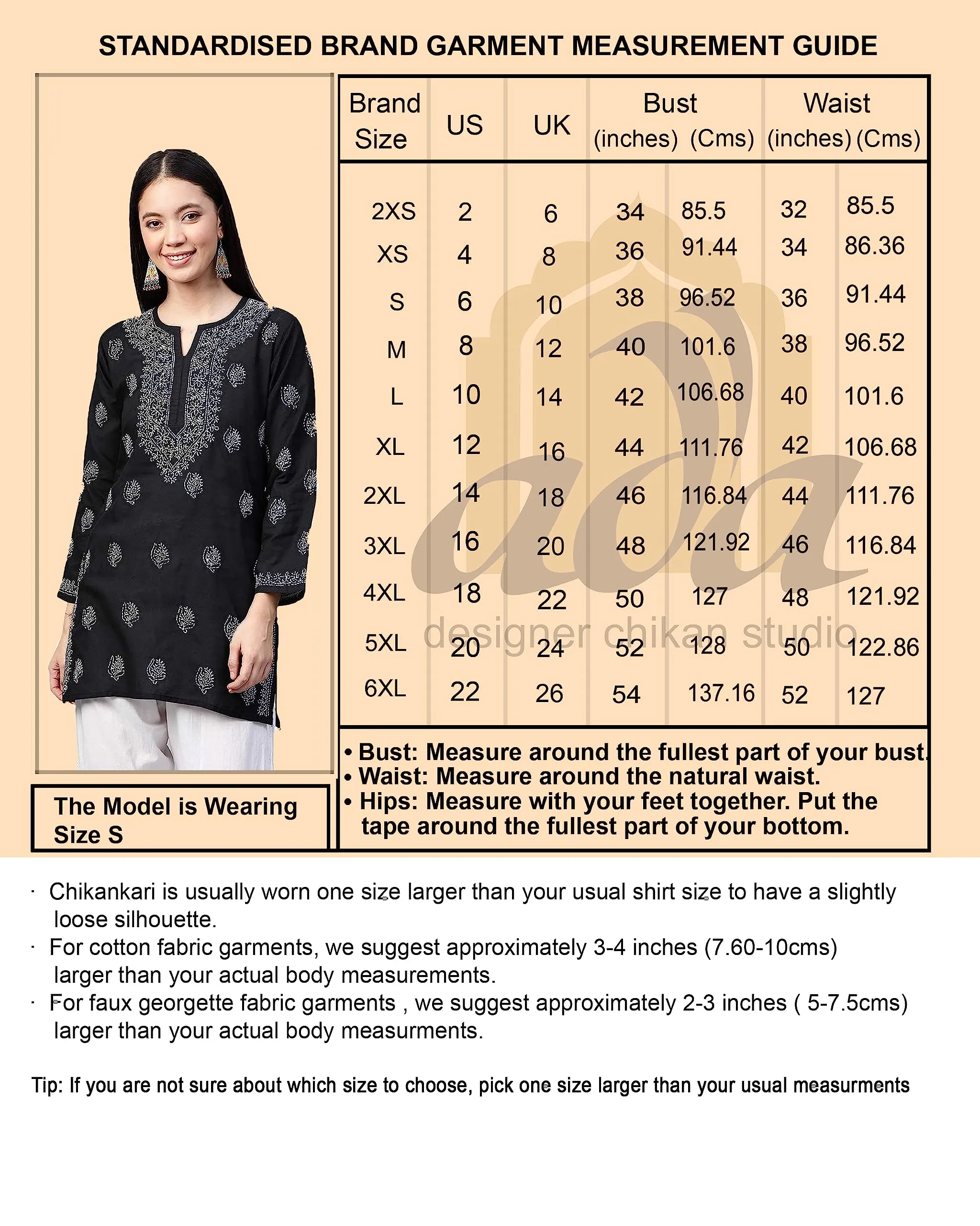 Ada Hand Embroidered Lucknow Chikankari White Cotton Short Kurti Top Tunic for Women A208706 (2XL)