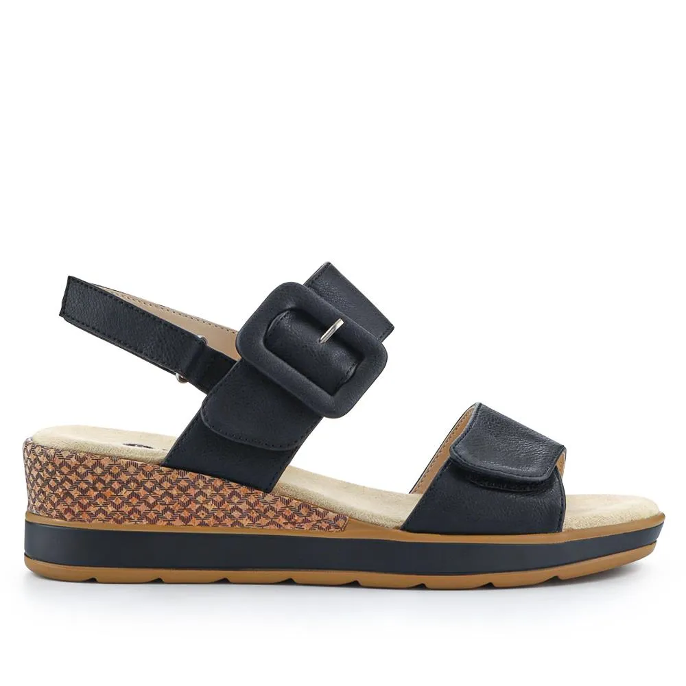 Adjustable Wedge-Heel Sandals - WBINS41052 / 327 110