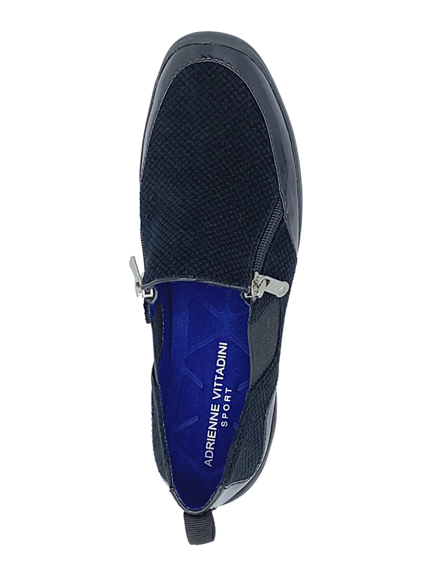 ADRIENNE VITTADINI SPORT Womens Black Stretch Gore Padded Ganesa Round Toe Flats Shoes M