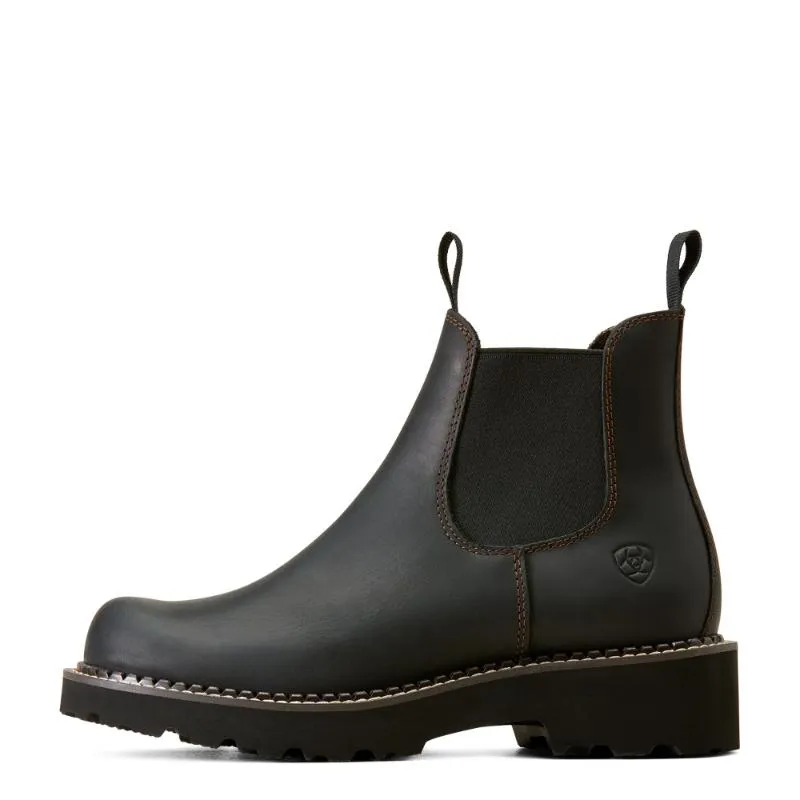 Ariat Fatbaby Twin Gore Ladies Chelsea Boot - Black Deertan