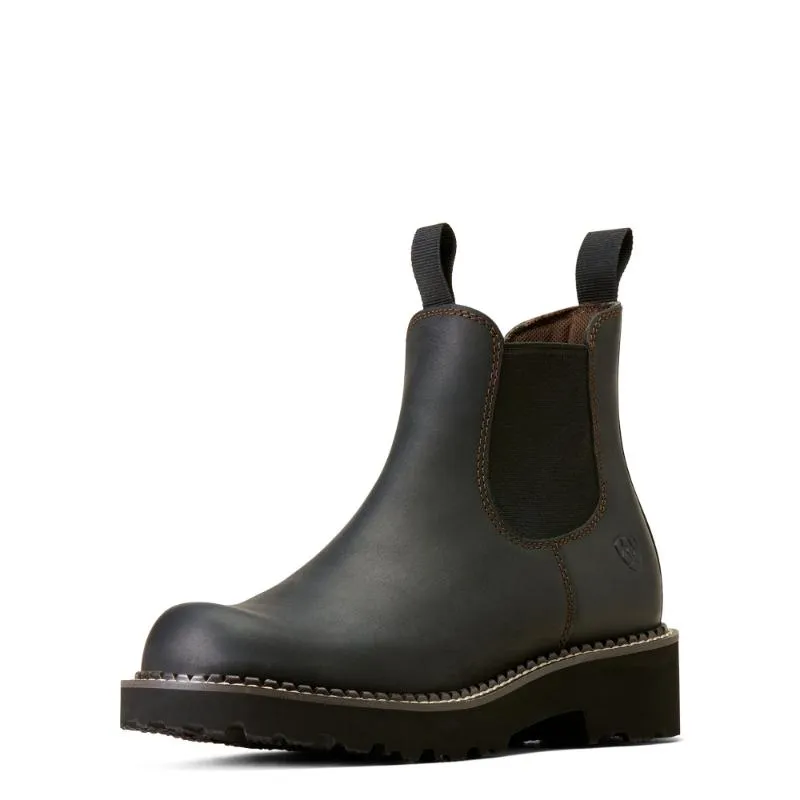 Ariat Fatbaby Twin Gore Ladies Chelsea Boot - Black Deertan