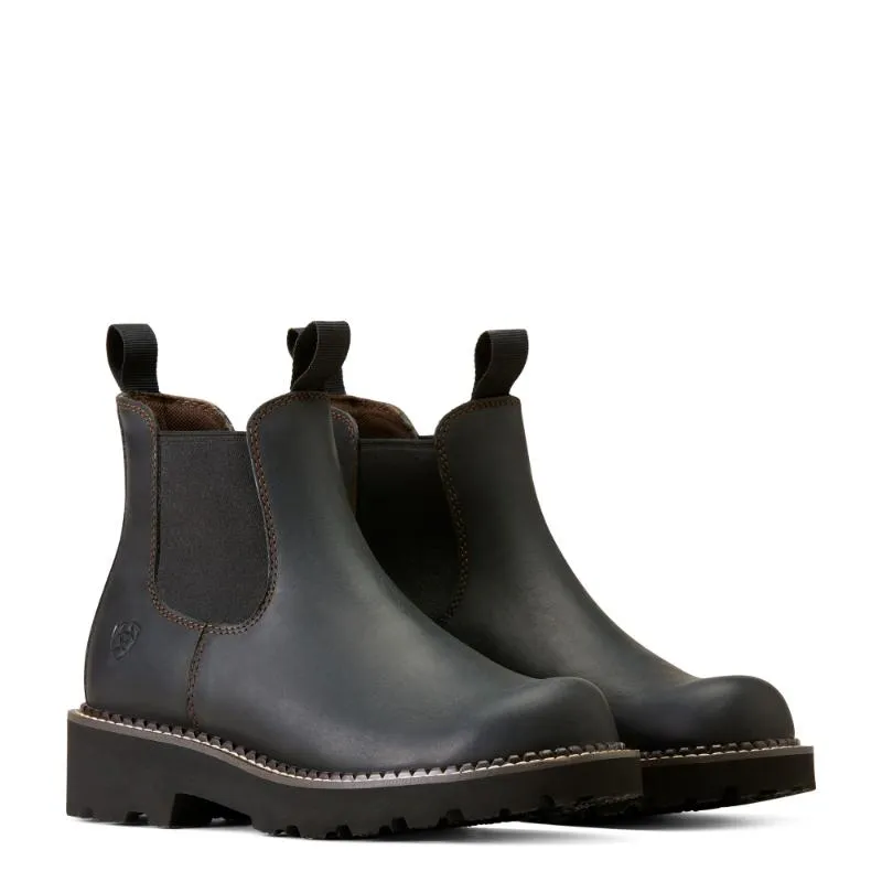 Ariat Fatbaby Twin Gore Ladies Chelsea Boot - Black Deertan