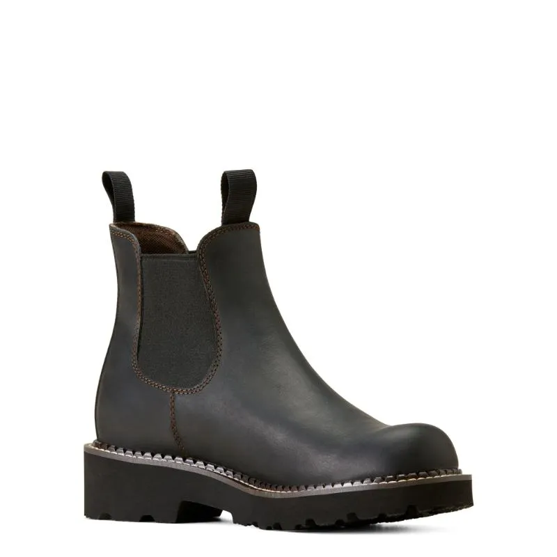 Ariat Fatbaby Twin Gore Ladies Chelsea Boot - Black Deertan
