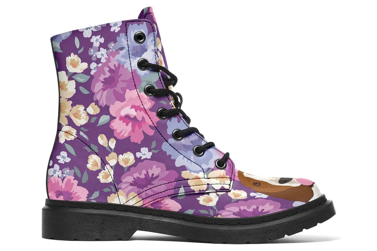 Basset Hound Dog Portrait Boots