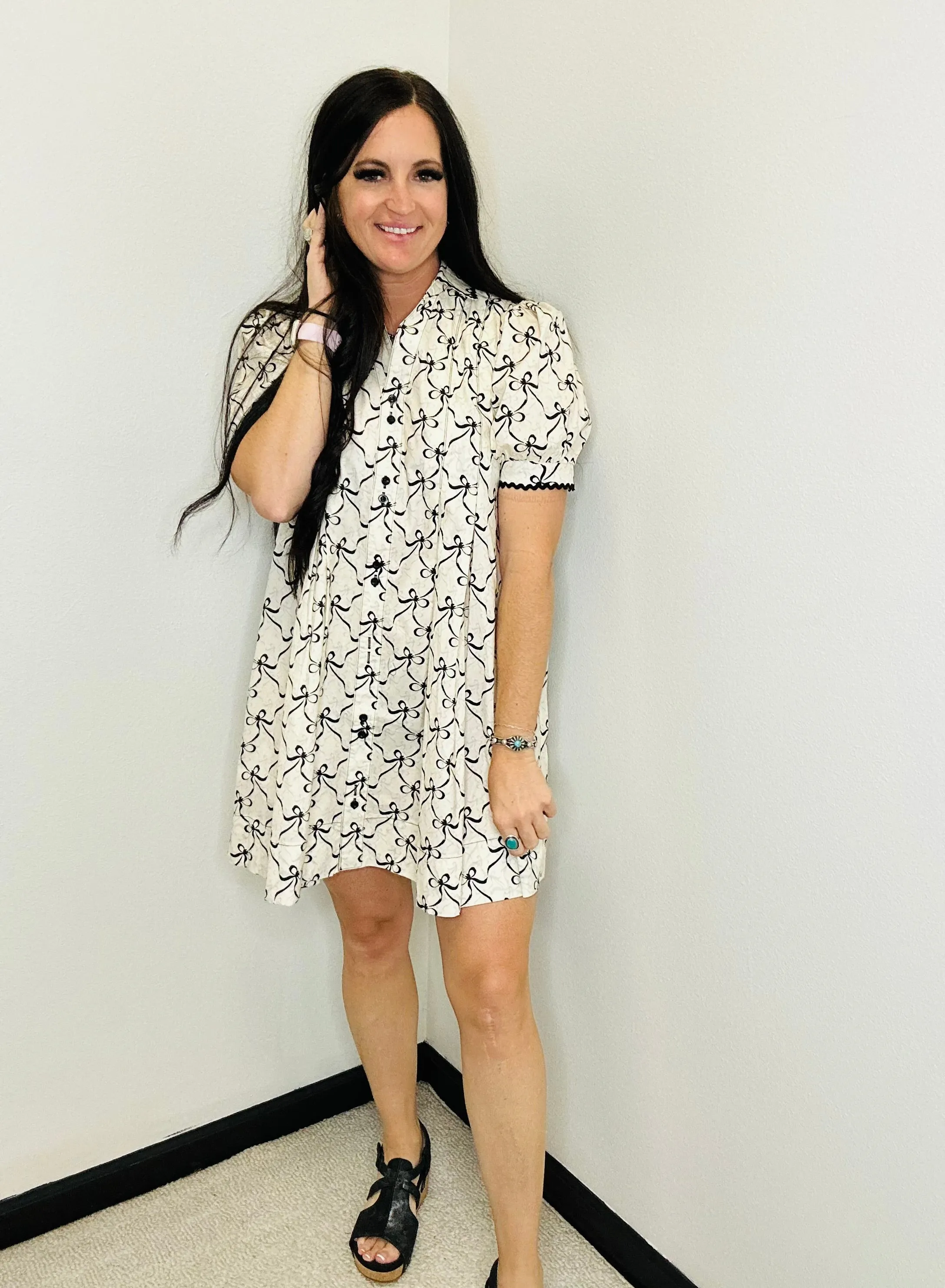 Bianca Bow Shift Dress