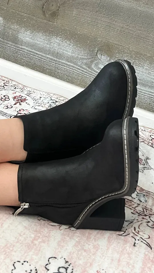 Bite Me Bootie - Black Oil PU