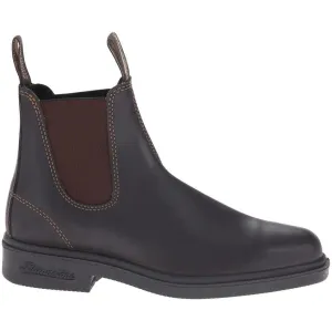 Blundstone 062 Stout Brown Unisex Leather Square-toe Ankle Slip-on Chelsea Boots - UK 8