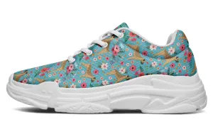 Border Terrier Flower Chunky Sneakers