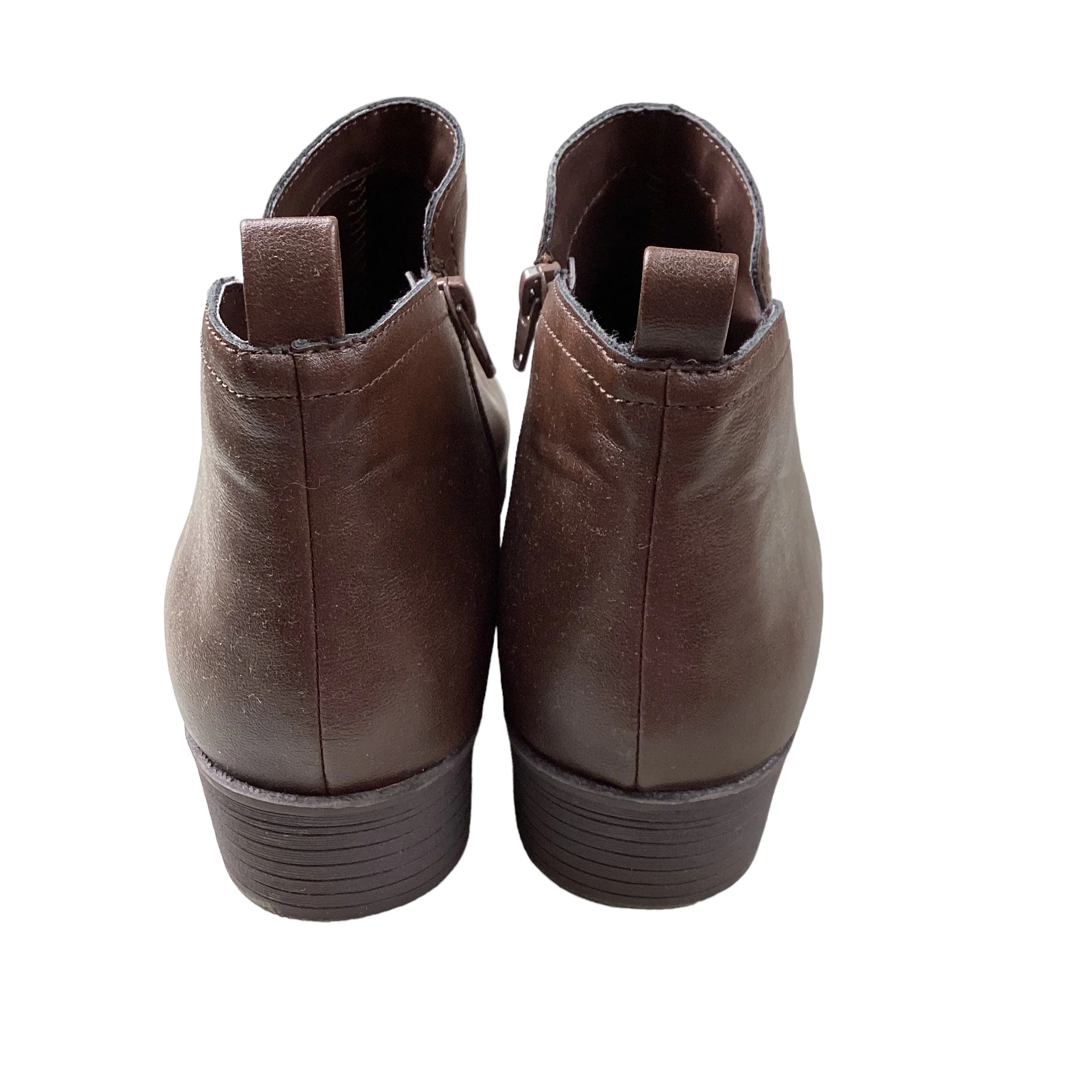 Brown Boots Ankle Flats Clothes Mentor, Size 10