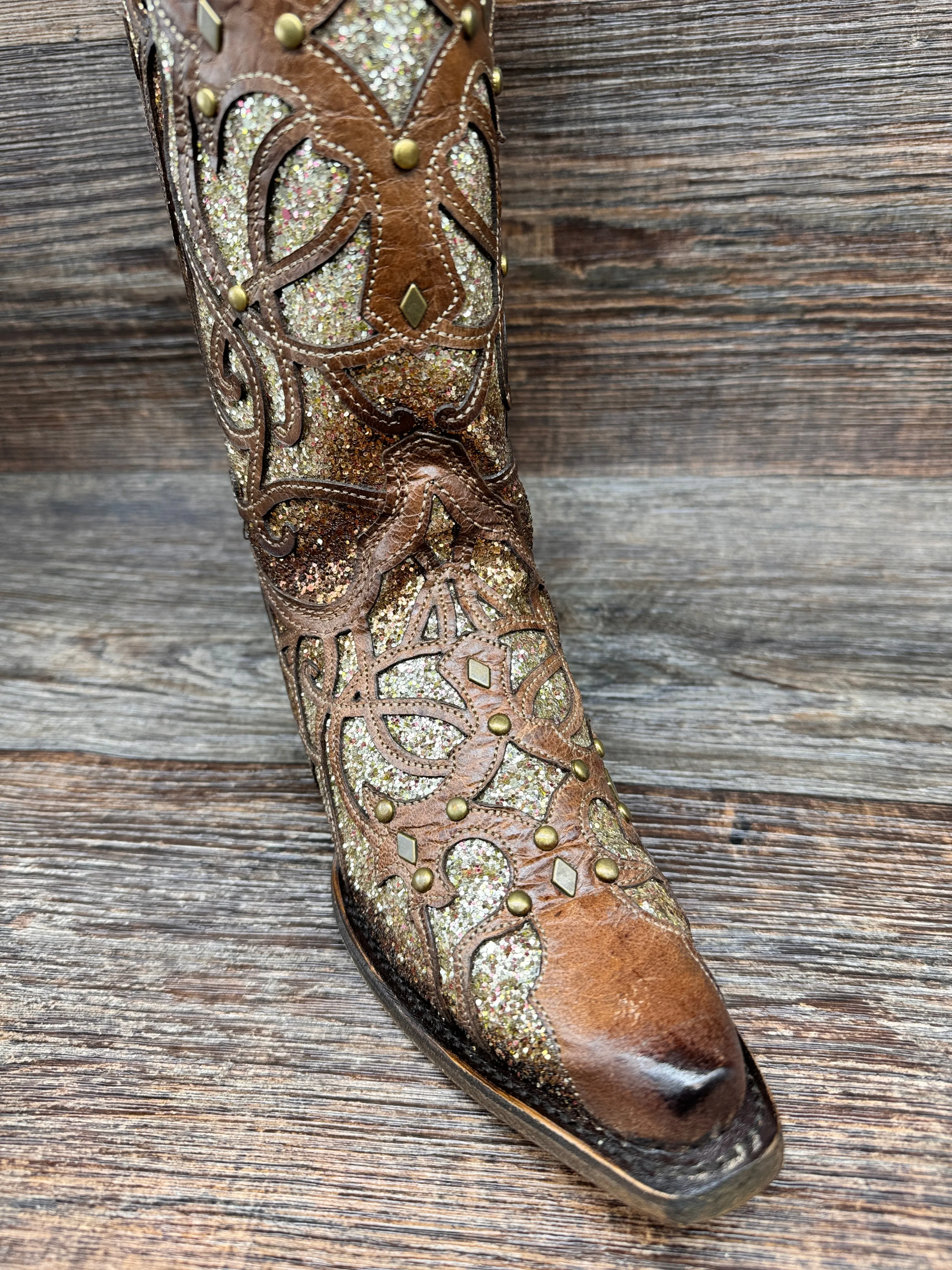C3331 Women's Snip Toe Glitter Inlay Western Boot by Corral