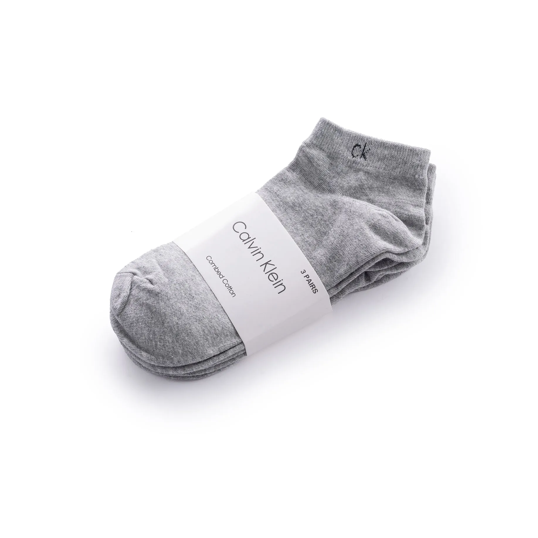 CALVIN KLEIN COTTON ANKLE 3-PACK SOCKS SU35