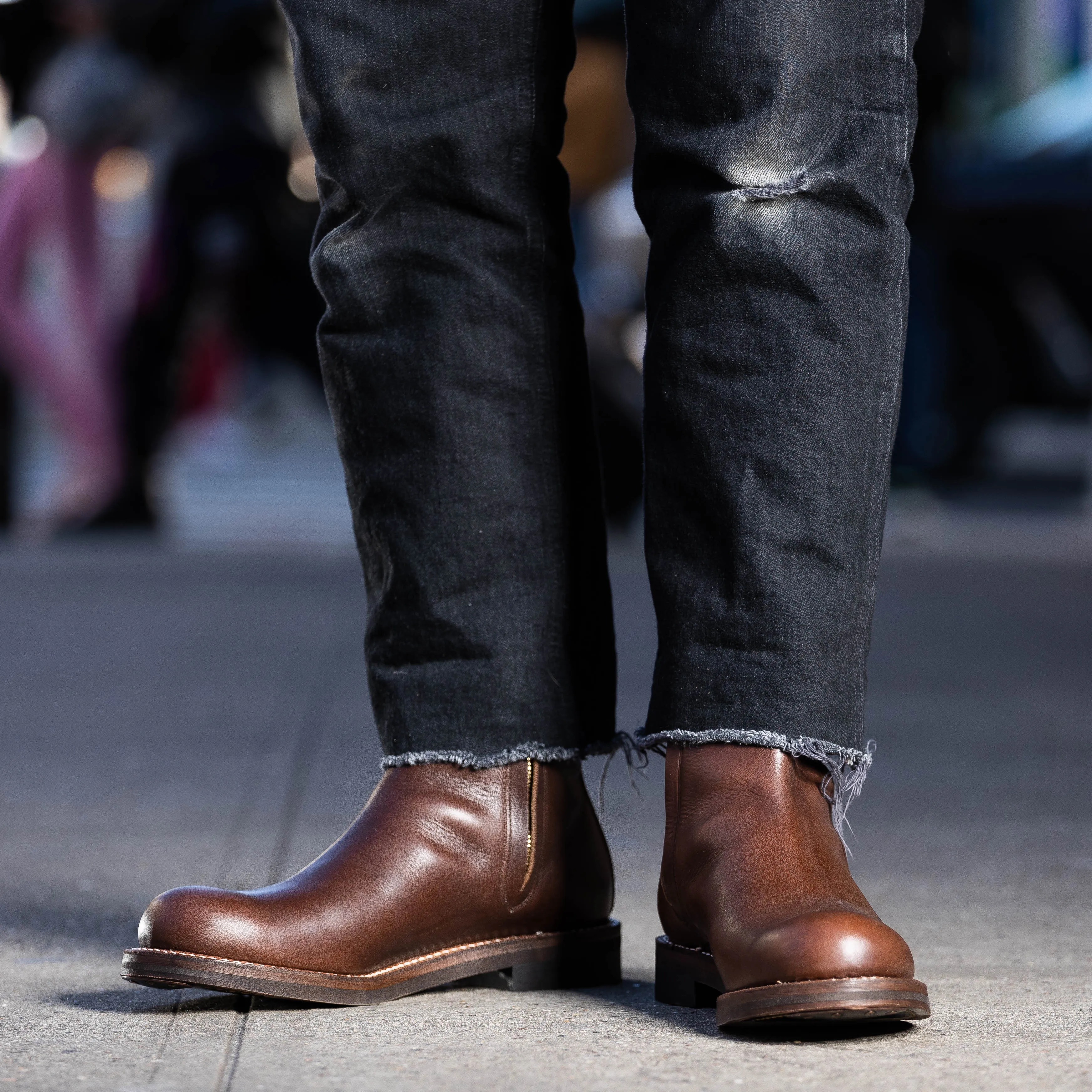 Casper Side Zip Boot - Brown Oil