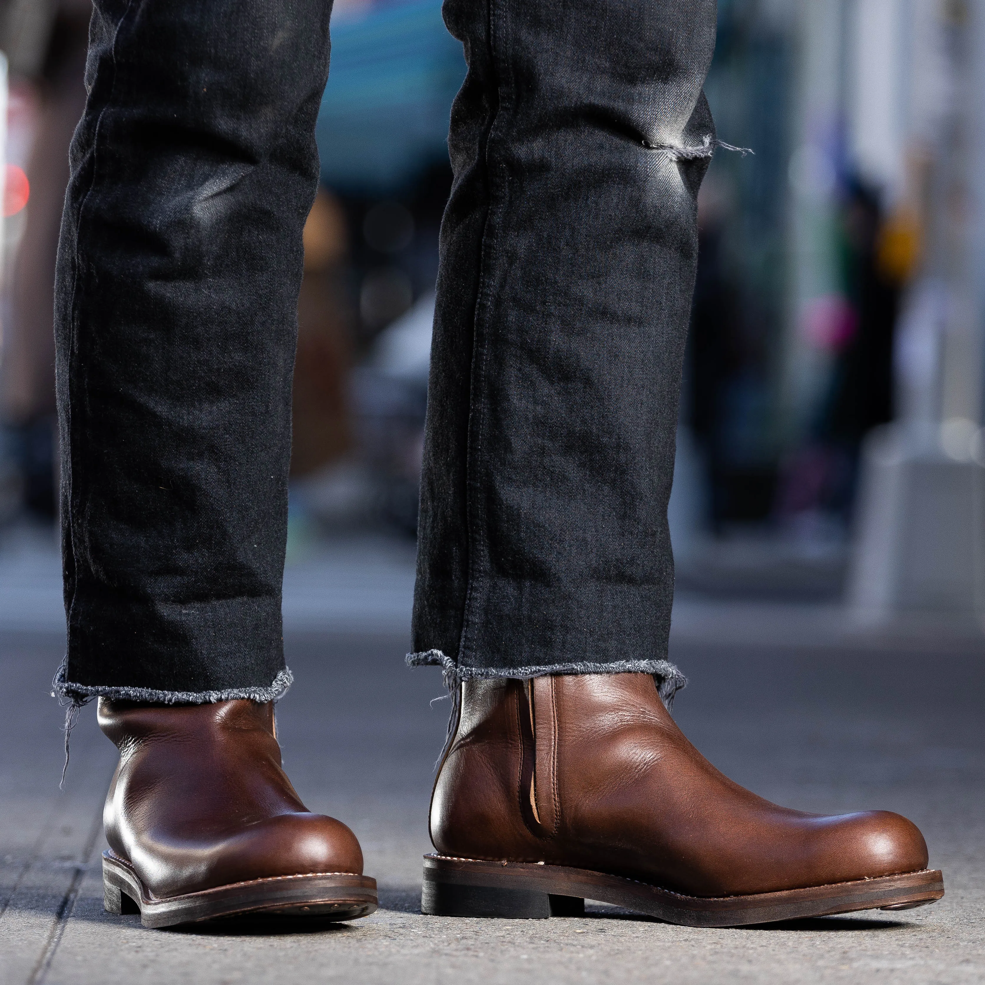 Casper Side Zip Boot - Brown Oil