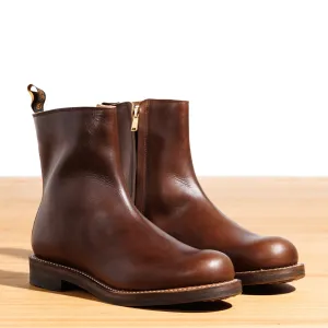 Casper Side Zip Boot - Brown Oil