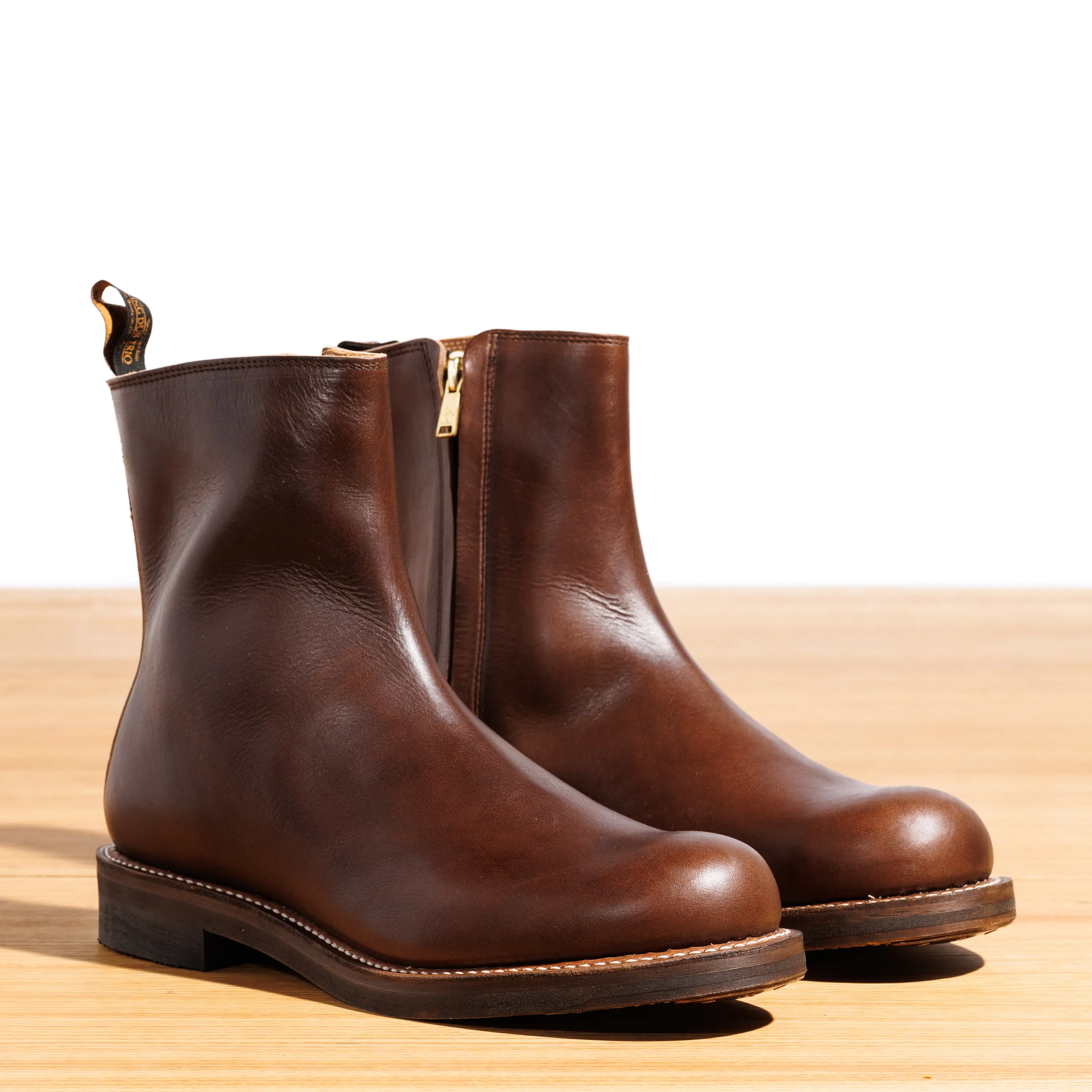 Casper Side Zip Boot - Brown Oil