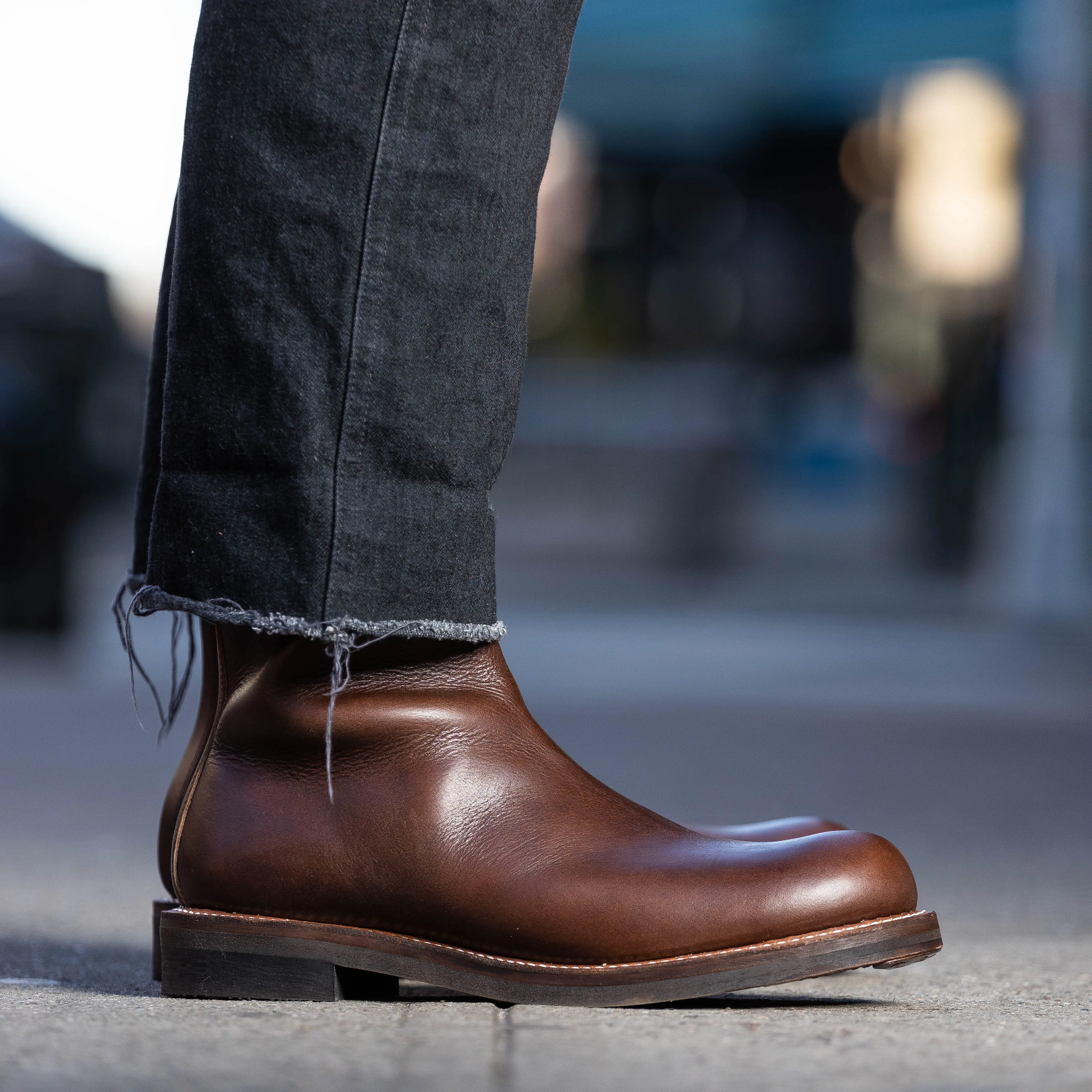 Casper Side Zip Boot - Brown Oil