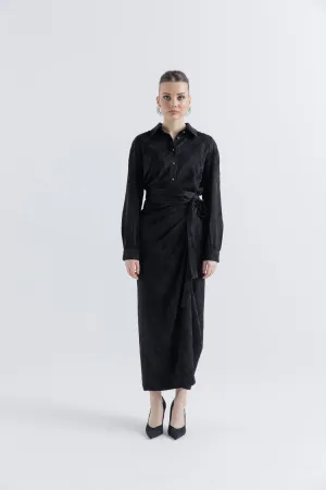 Chic Textured Wrap Skirt