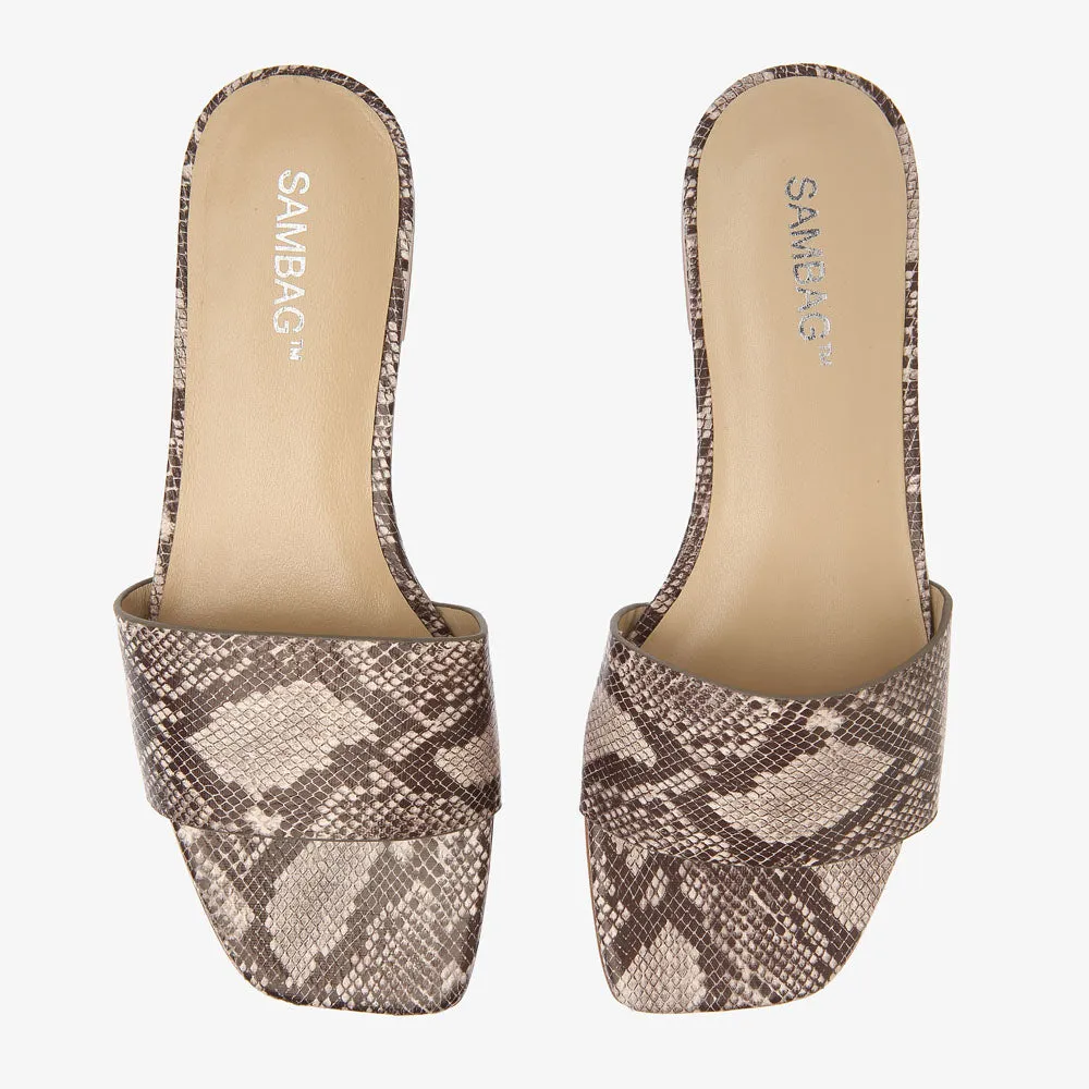 Chloe Python Leather embossed Slide