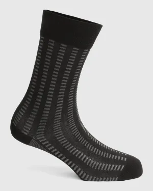 Cotton Black Printed Socks - Vinton