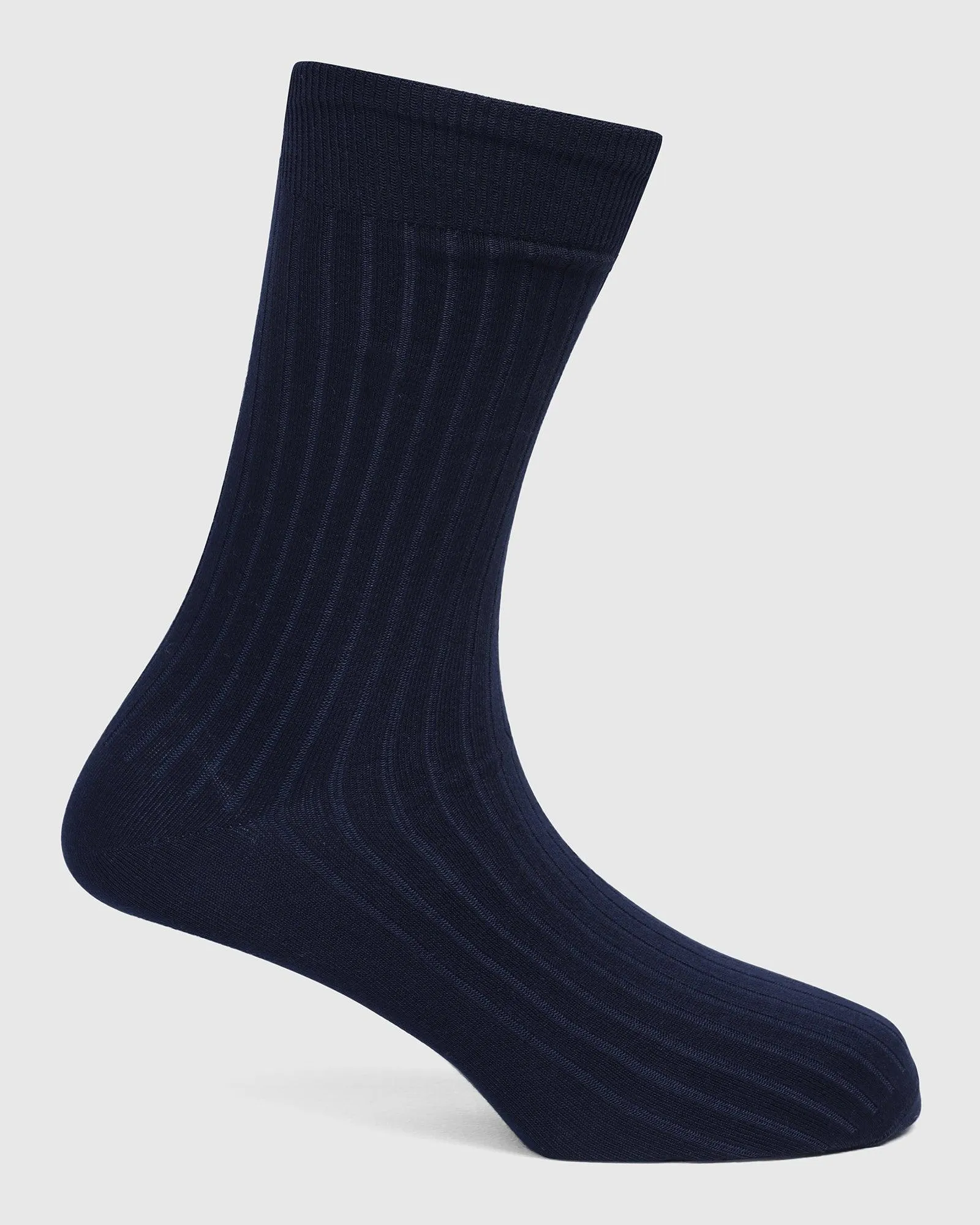 Cotton Deep Navy Jacquard Socks - Thai
