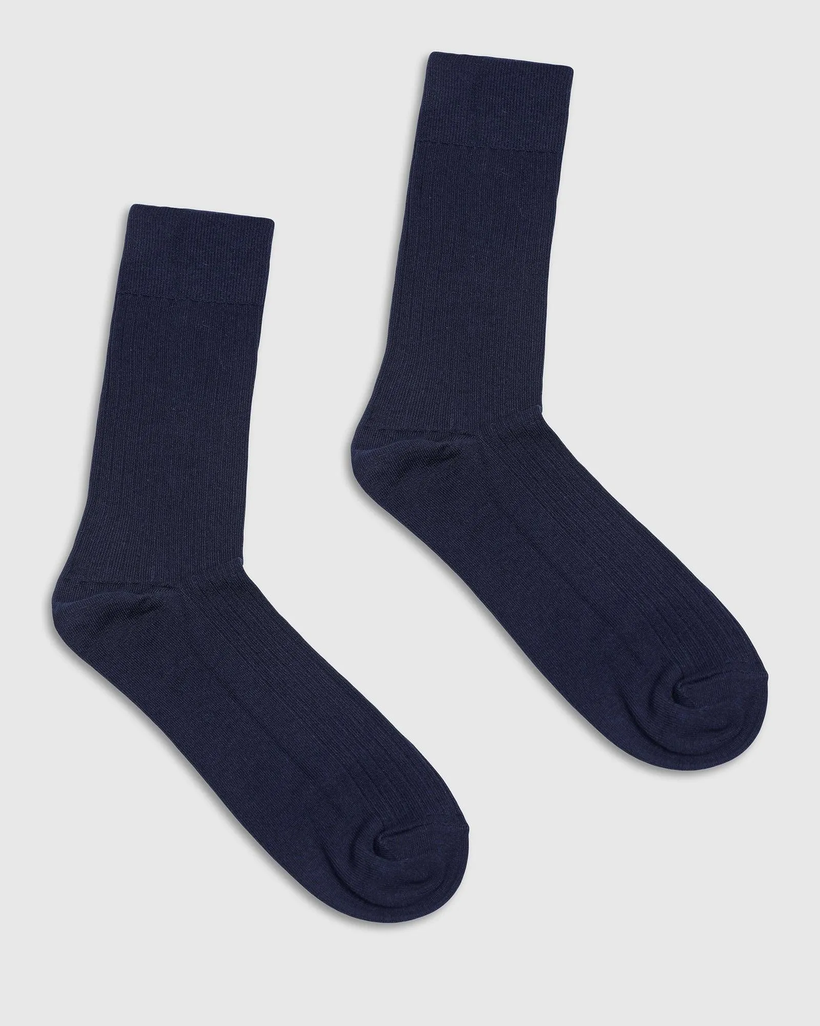 Cotton Deep Navy Jacquard Socks - Thai
