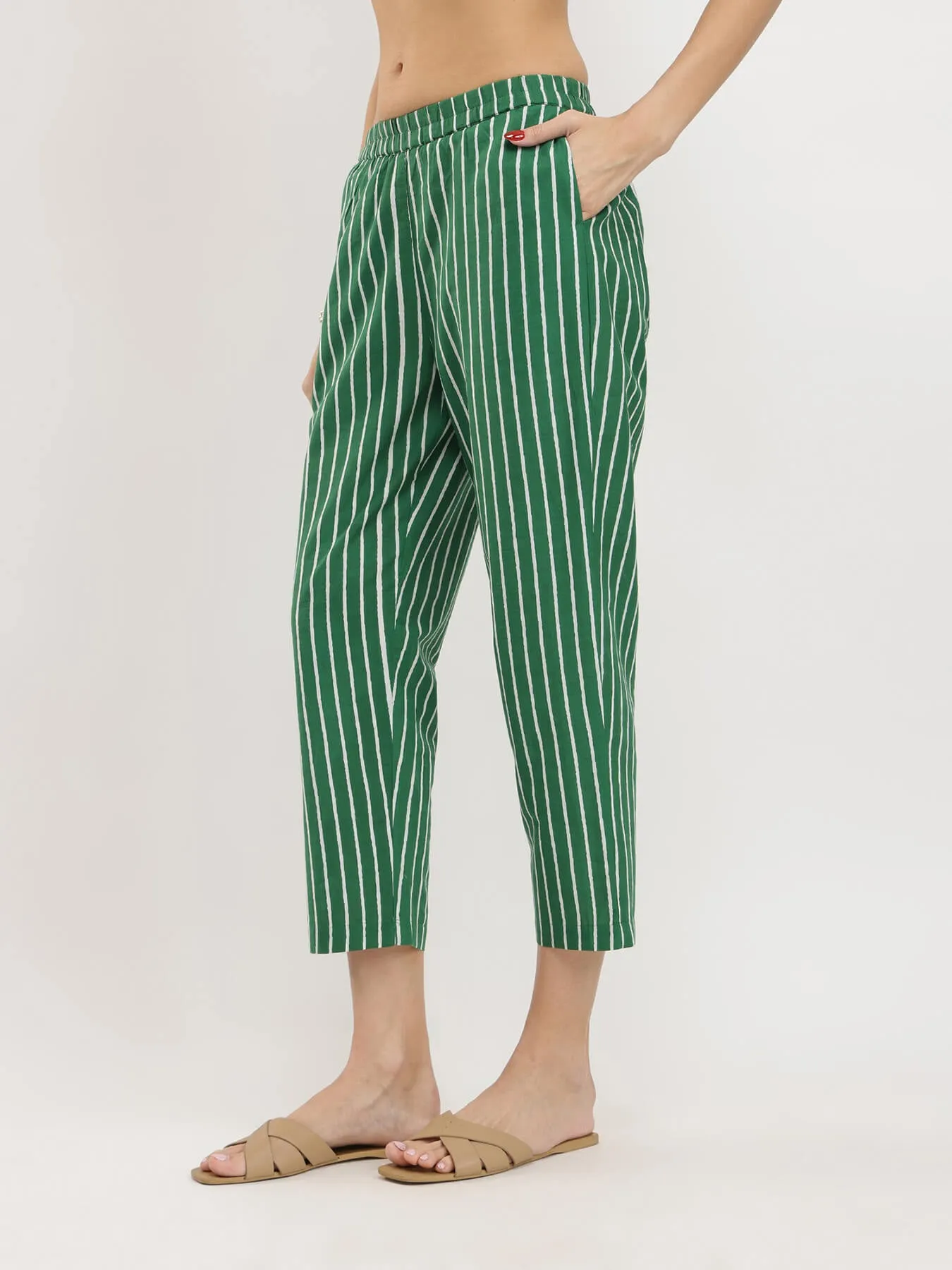 Cotton Geometric Print Play Kurta Set - Green