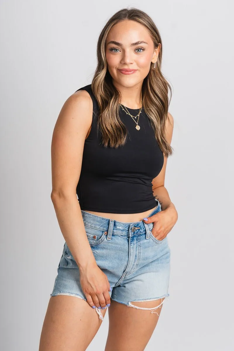 Crop tank top black
