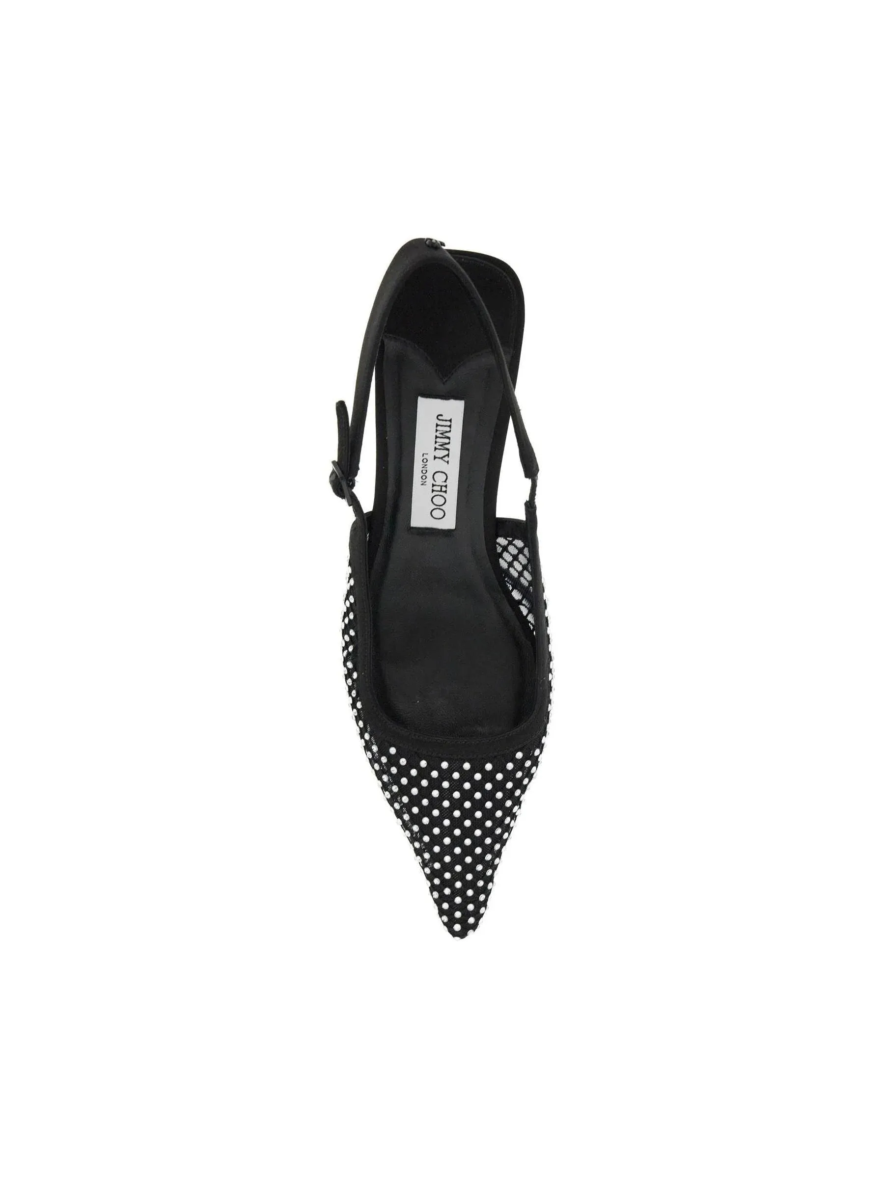 Crystal Mesh Satin Slingback Pumps