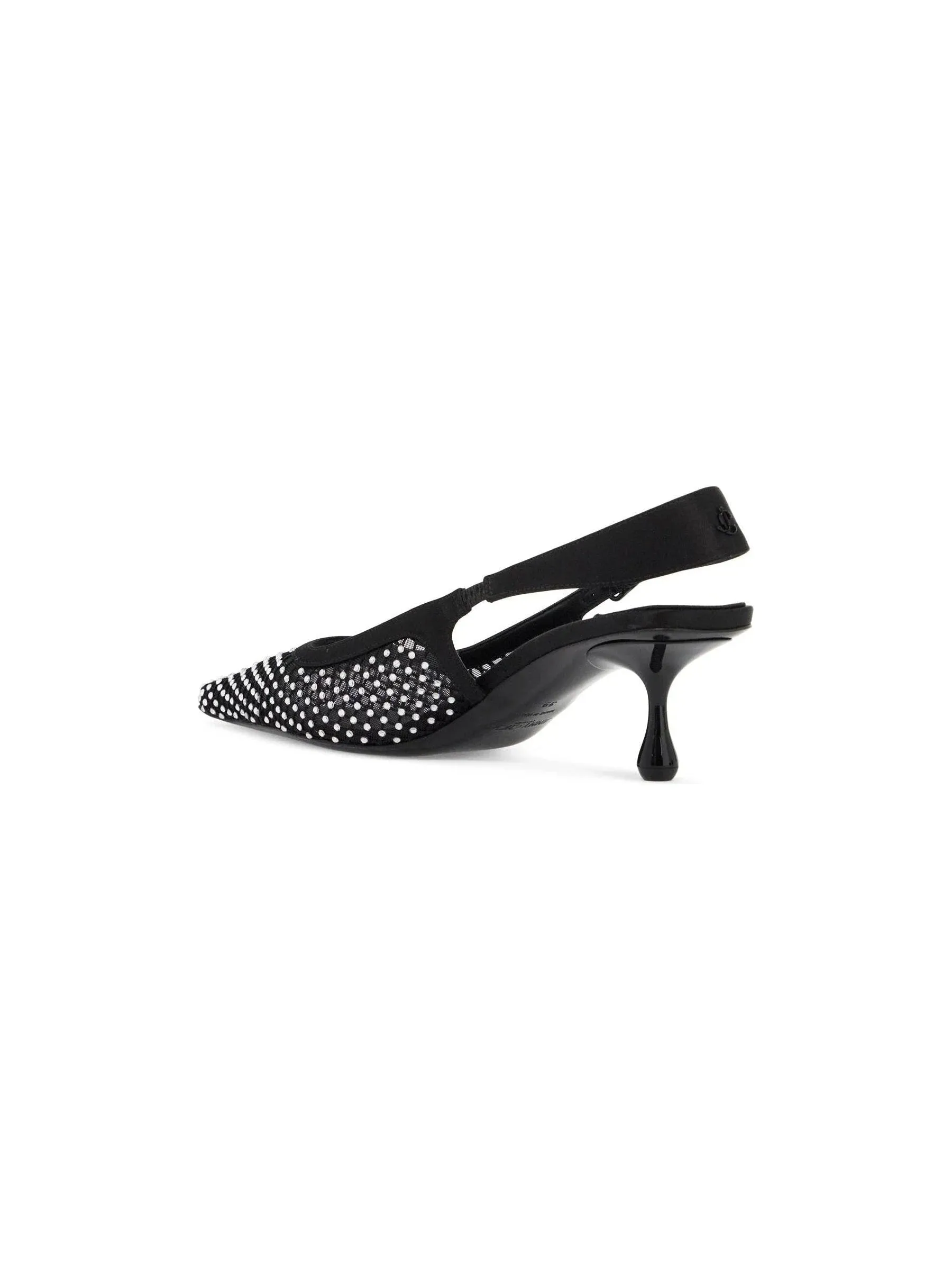 Crystal Mesh Satin Slingback Pumps