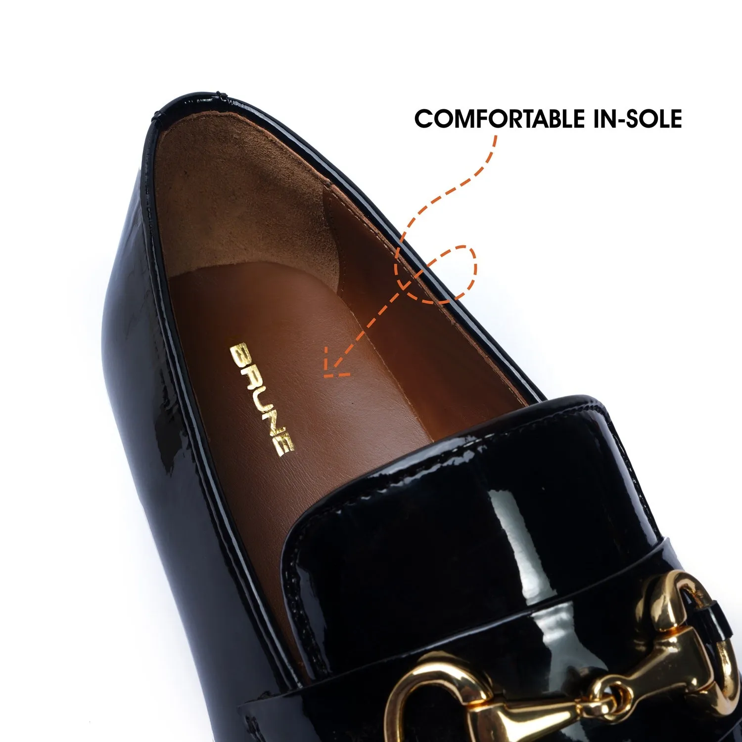 Cuban Heel Slip-On Shoe in Patent Black Leather