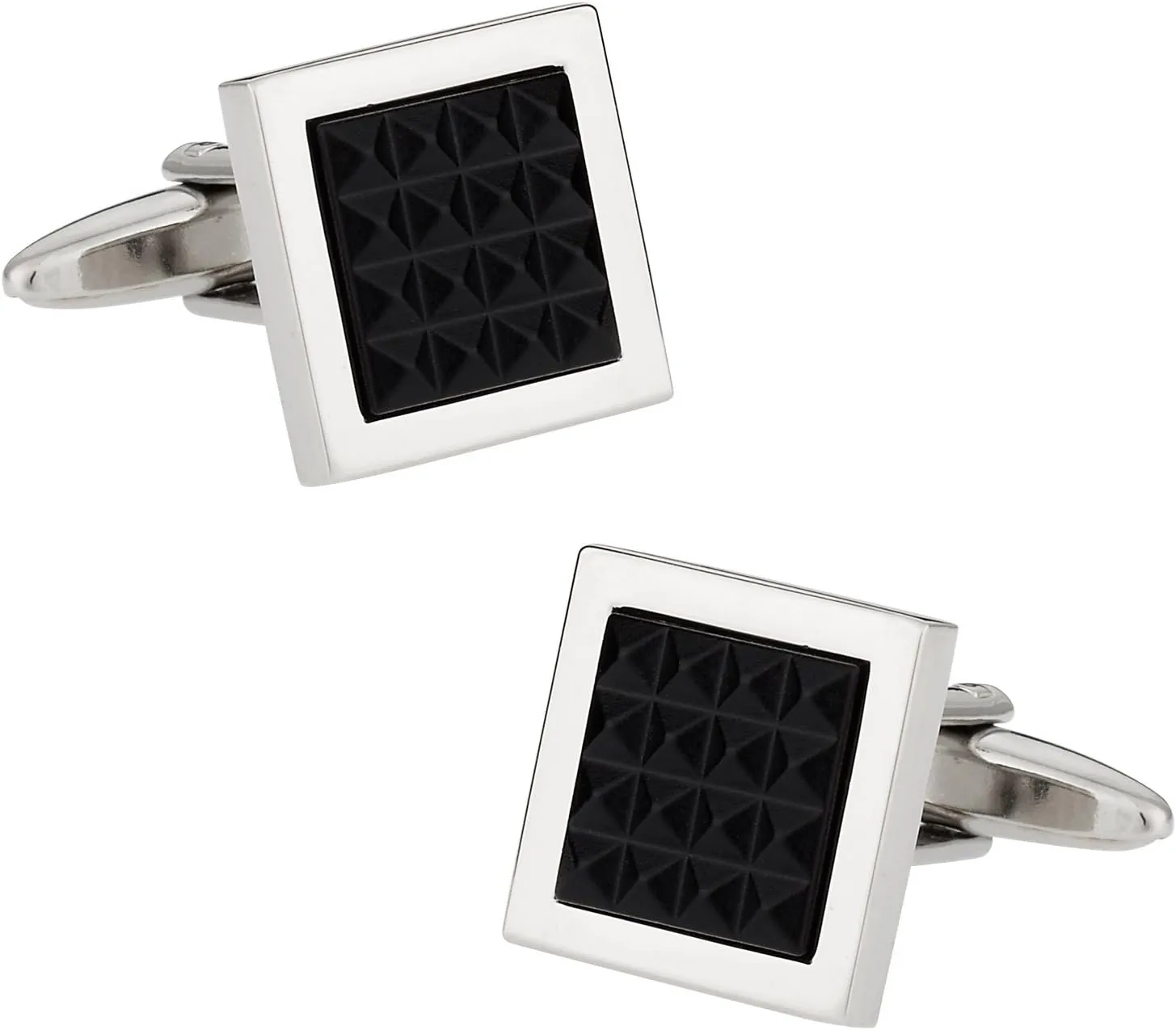 Cuff-Daddy Black Crystal Grid Cufflinks with Presentation Box