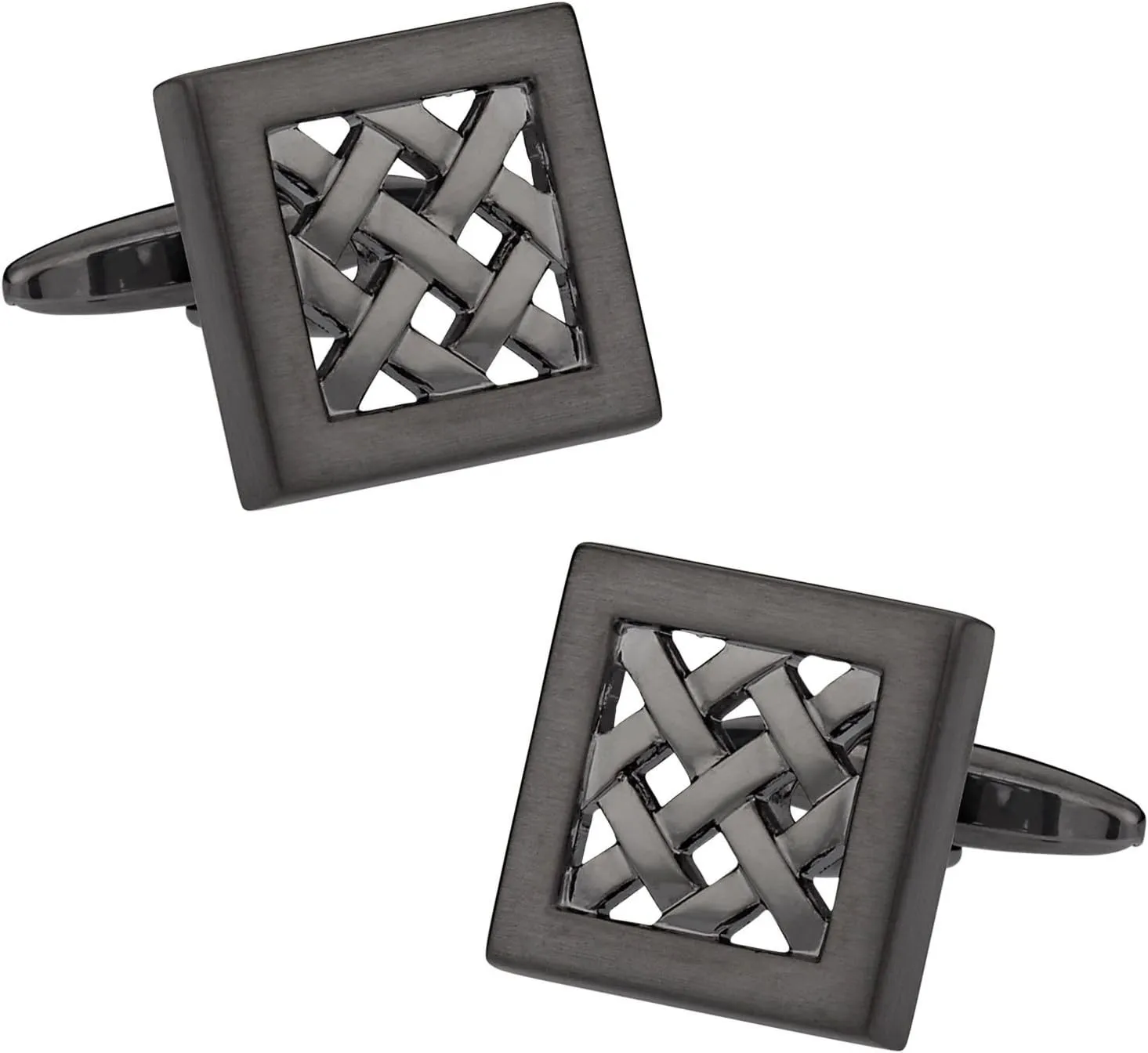 Cuff-Daddy Gunmetal Lattice Cufflinks with Presentation Box