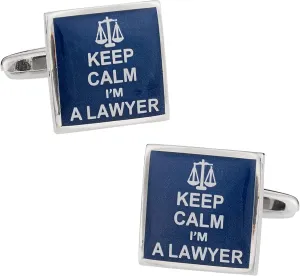 Cuff-Daddy Keep Calm Lawyer Cufflinks with Mens Travel Presentation Gift Box Novelty Funny Cuff Links