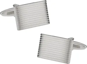 Cuff-Daddy Lined Silvertone Cufflinks with Presentation Box