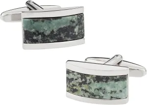 Cuff-Daddy Natural Zebra Stone Cufflinks Set in Silver with Presentation Box