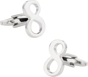 Cuff-Daddy Number 8 Cufflinks with Travel Presentation Gift Box Birthday Numeral Numero Digits