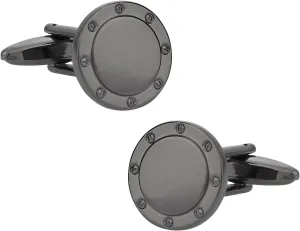 Cuff-Daddy Port Hole Gunmetal Tone Cufflinks with Presentation Box Cuff-Daddy Port Hole Gunmetal Tone Cufflinks with Presentation Box