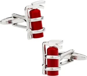 Cuff-Daddy Red Fire Extinguisher Fireman Firefighter Cufflinks with Presentation Box