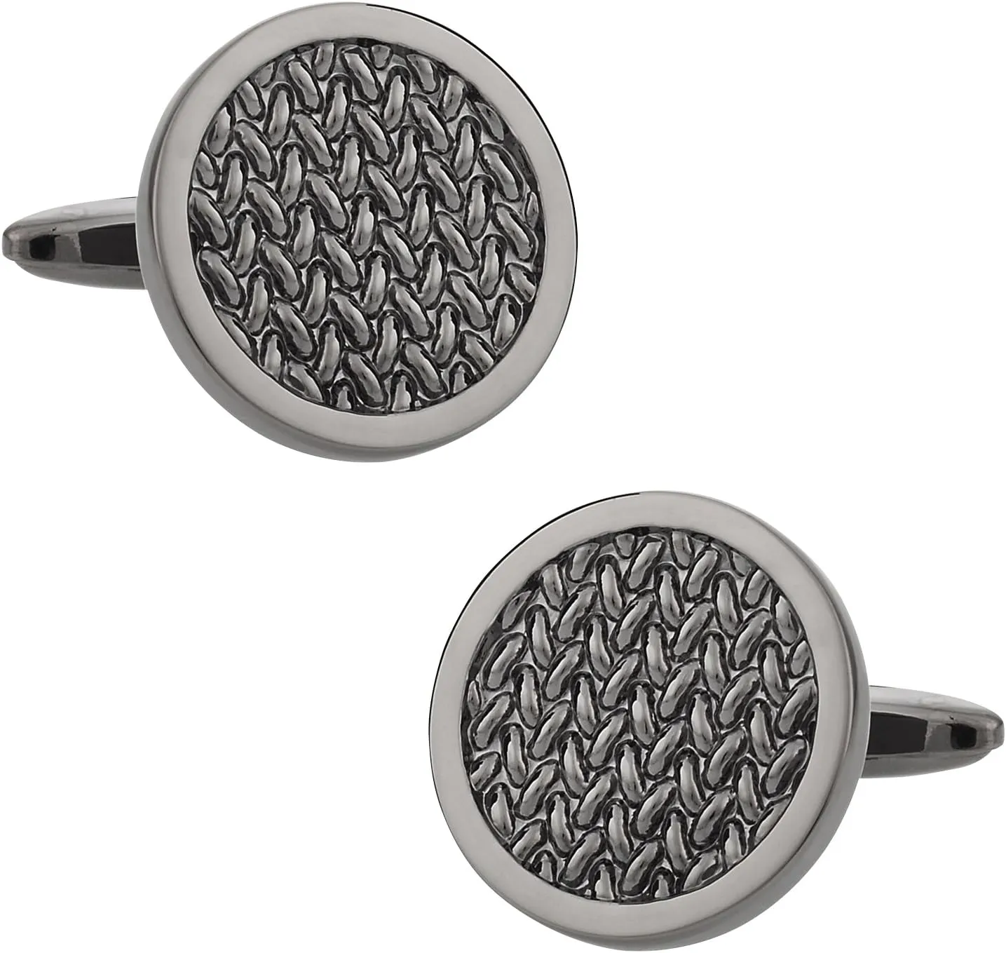 Cuff-Daddy Woven Cufflinks in Gunmetal Tone with Presentation Box