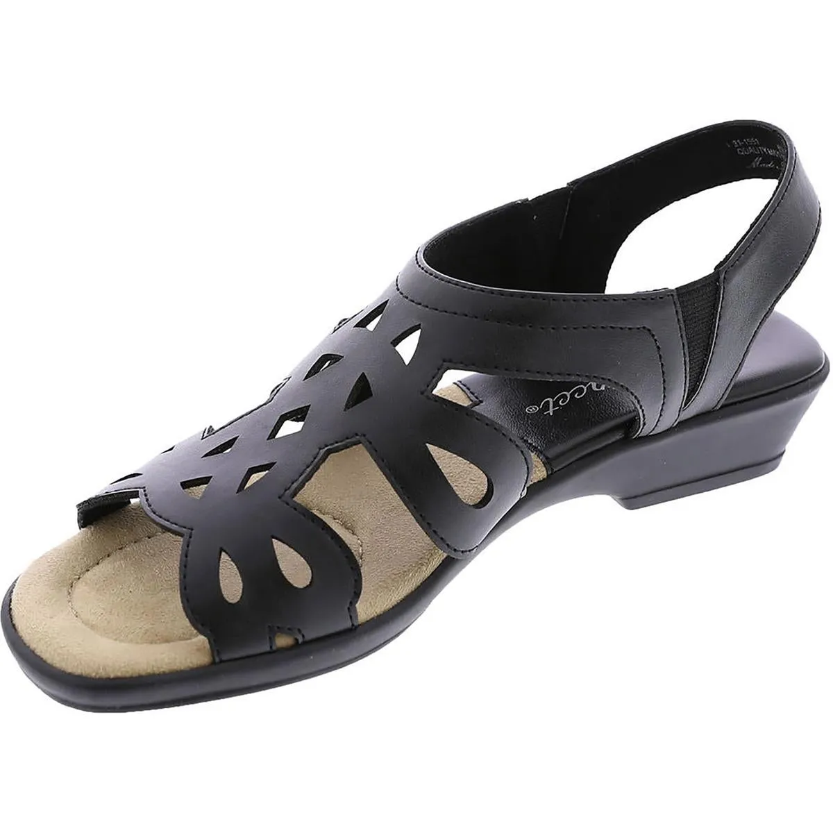 Easy Street Womens Holland Faux Leather Strappy Slingback Sandals
