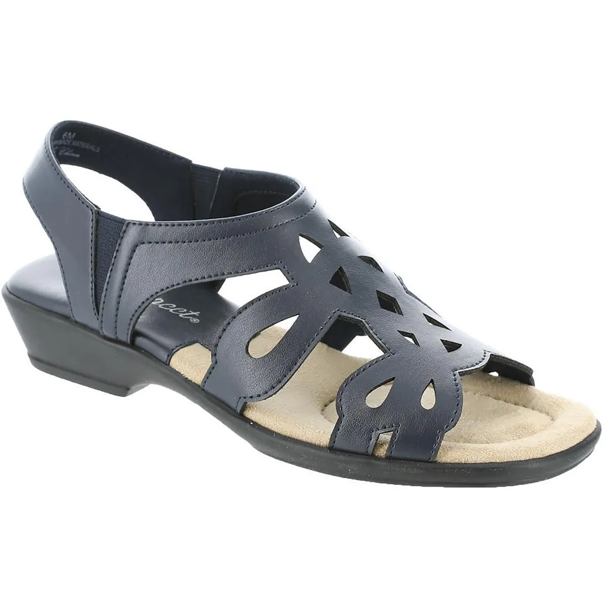 Easy Street Womens Holland Faux Leather Strappy Slingback Sandals