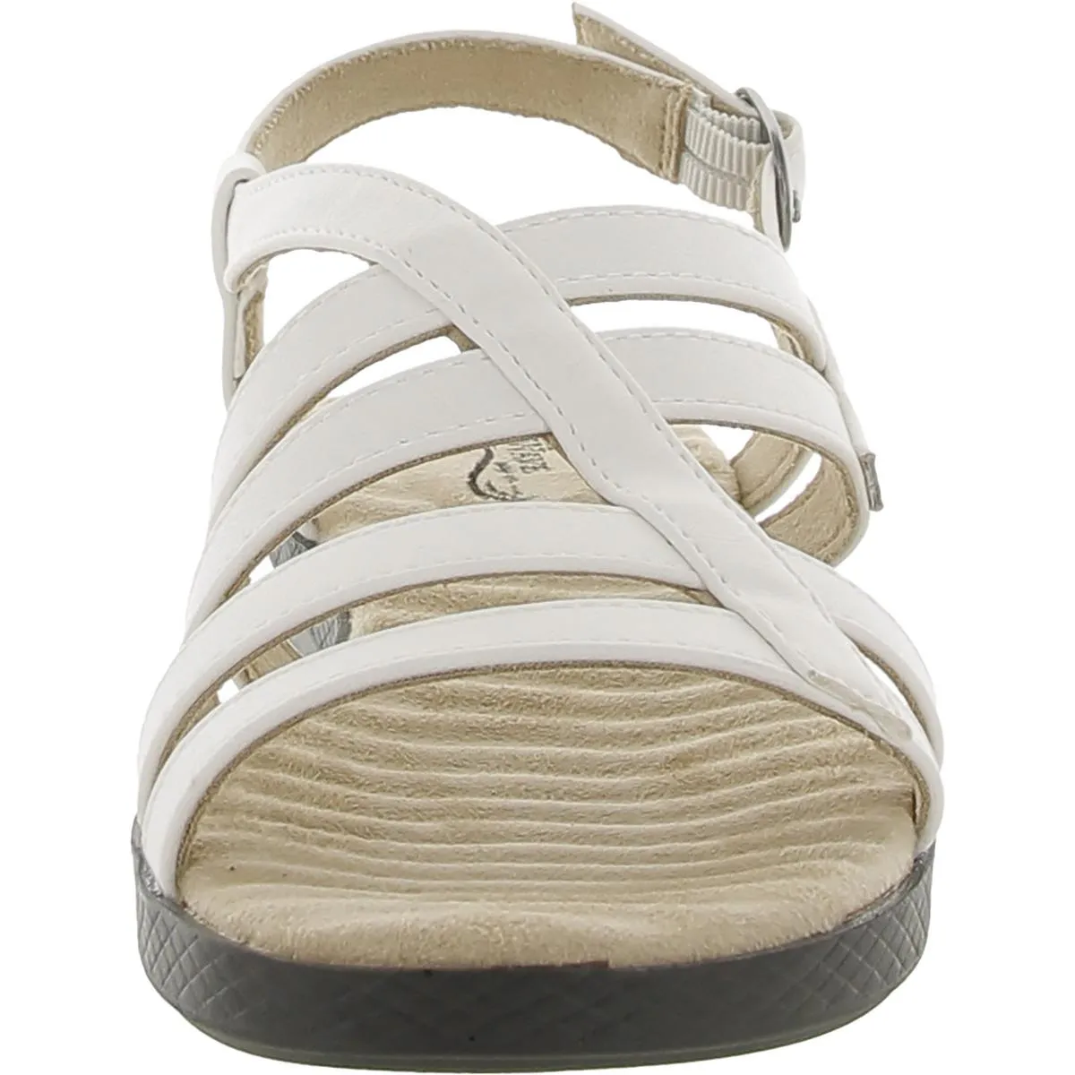 Easy Street Womens Lobo Faux Leather Peep-Toe Slingback Sandals