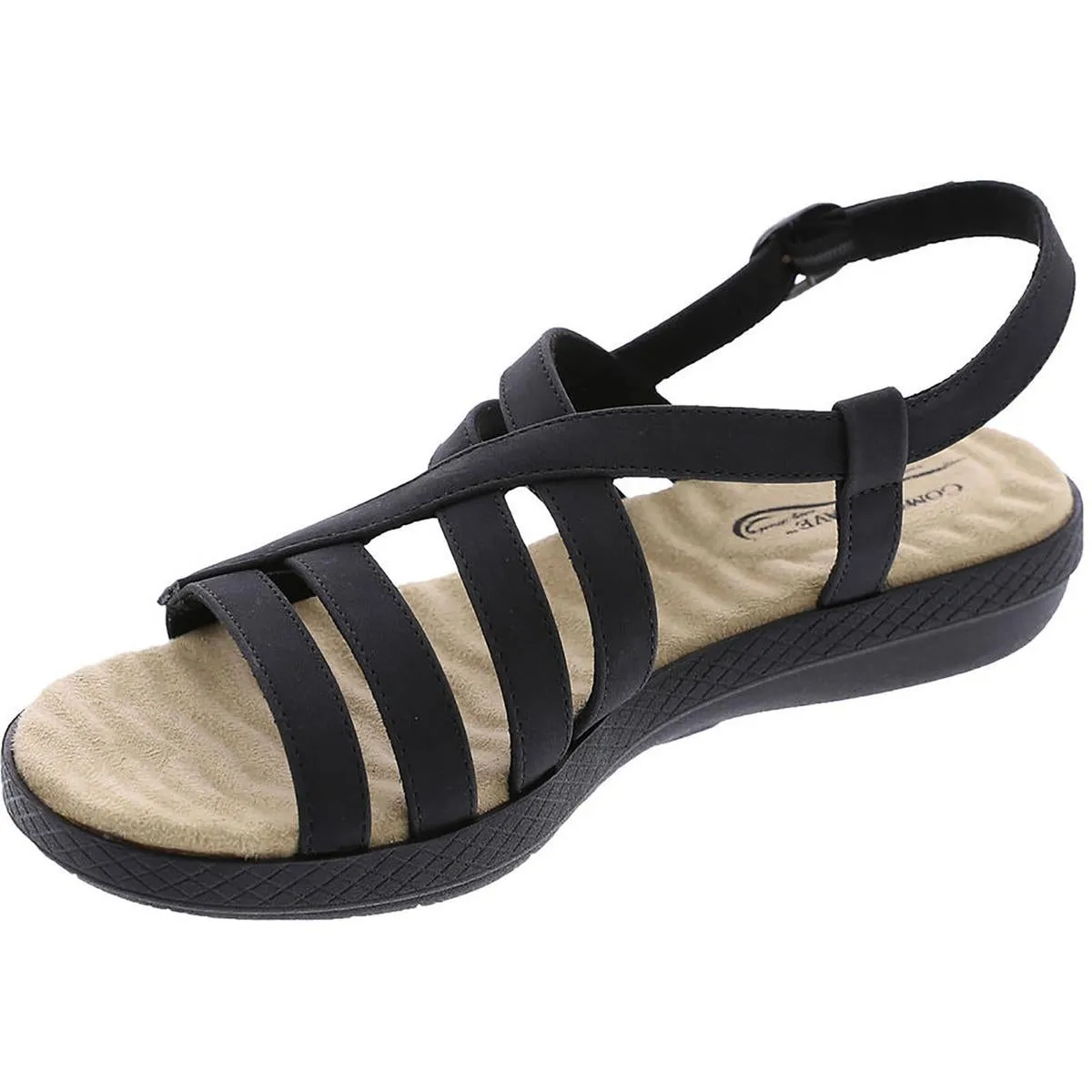 Easy Street Womens Lobo Slip On Open Toe Slingback Sandals