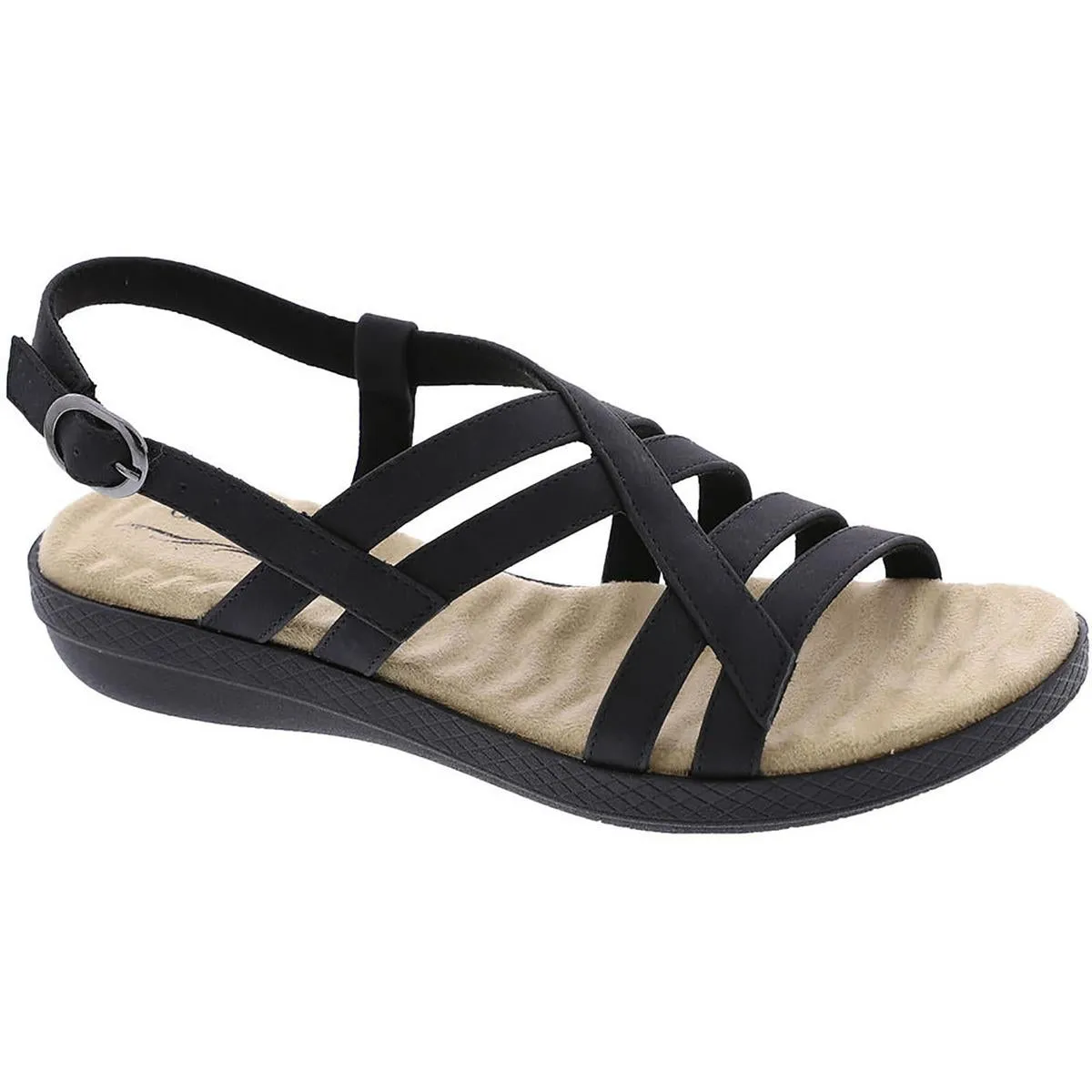 Easy Street Womens Lobo Slip On Open Toe Slingback Sandals