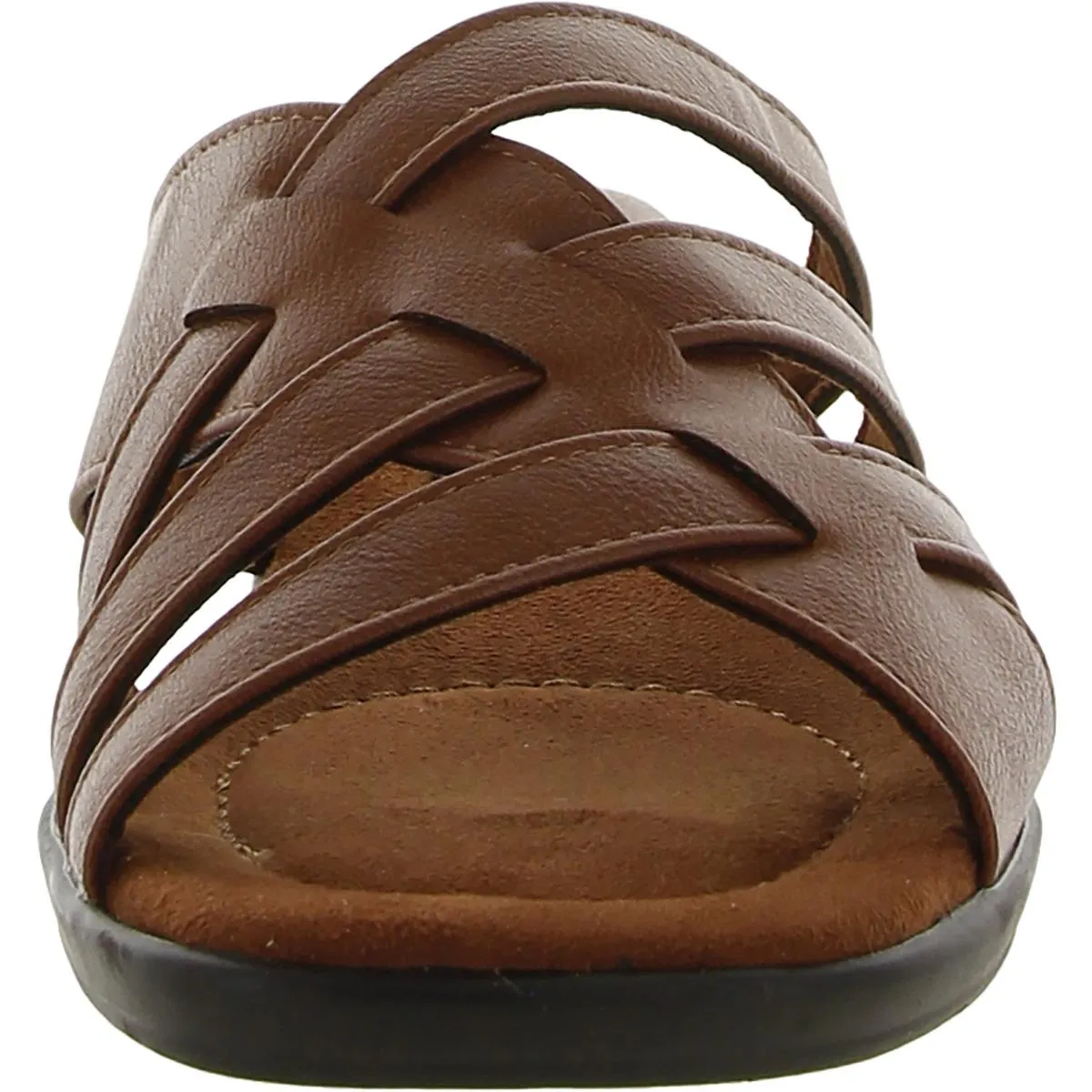 Easy Street Womens Rapid Faux Leather Slip-On Slide Sandals