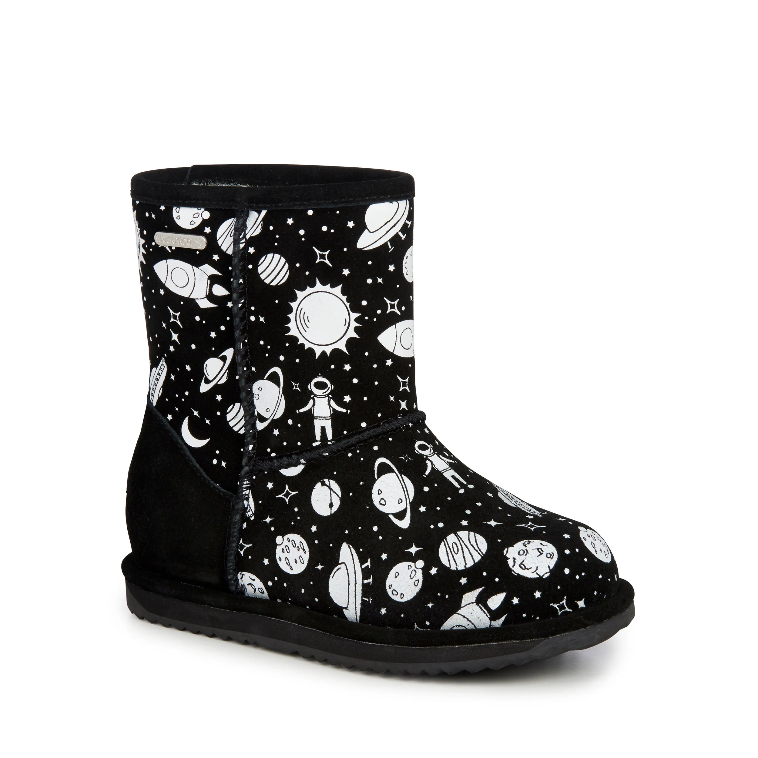 EMU Australia - Waterproof Kids Glow in the Dark Brumby Booties, Outer Space Black
