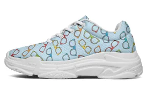 Eye Glasses Pattern Blue Chunky Sneakers