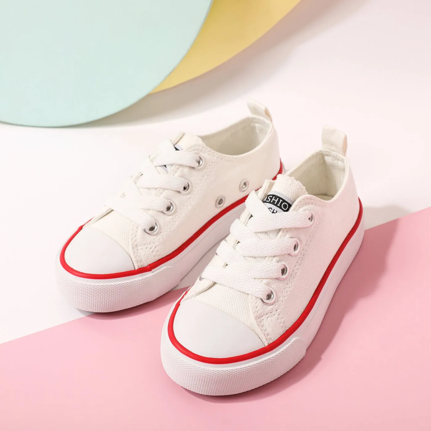 Family Matching Classic Lace Up Canvas Shoes (The tongue label, heel label, and outsole pattern of children's shoes and adult shoes are different)