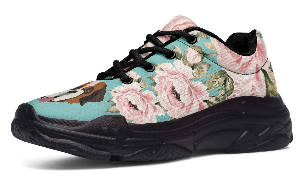 Floral Saint Bernard Chunky Sneakers